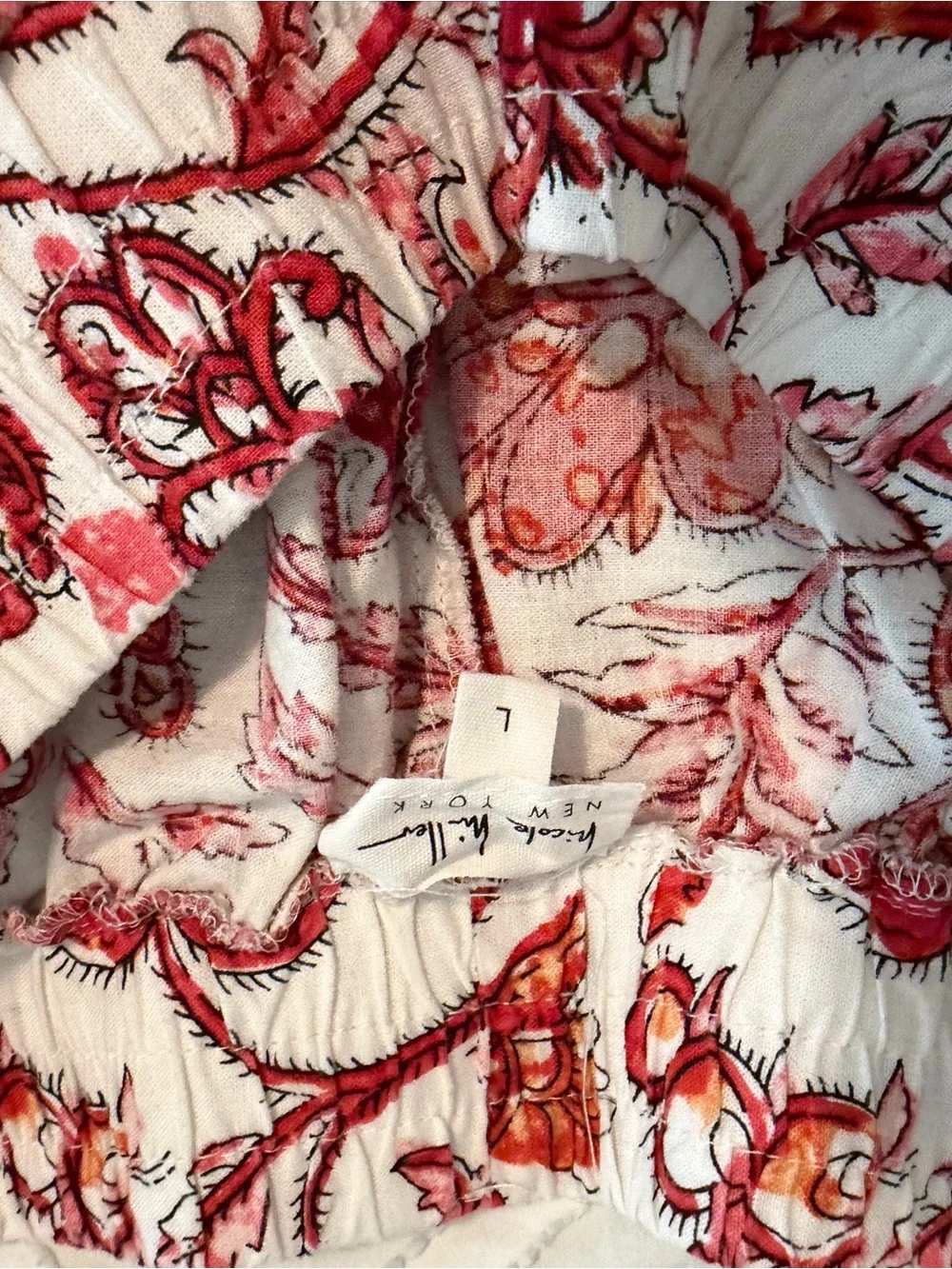 Nicole Miller White Shorts with Red & Orange Floral Print